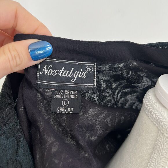 Vintage Y2K Lace Maxi Dress Green & Black Gothic Whimsigoth Fairy Long Sleeve L - Picture 7 of 9